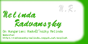 melinda radvanszky business card